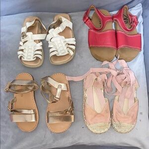Stylish Kids Sandals Set - White, Red, Gold, Pink